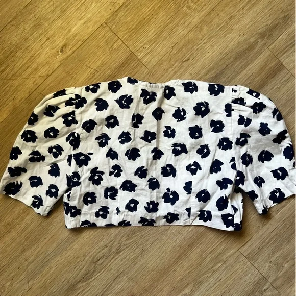 Vintage Benson & Smith 100% Cotton Cropped Floral Shrug Bolero - Picture 2 of 5